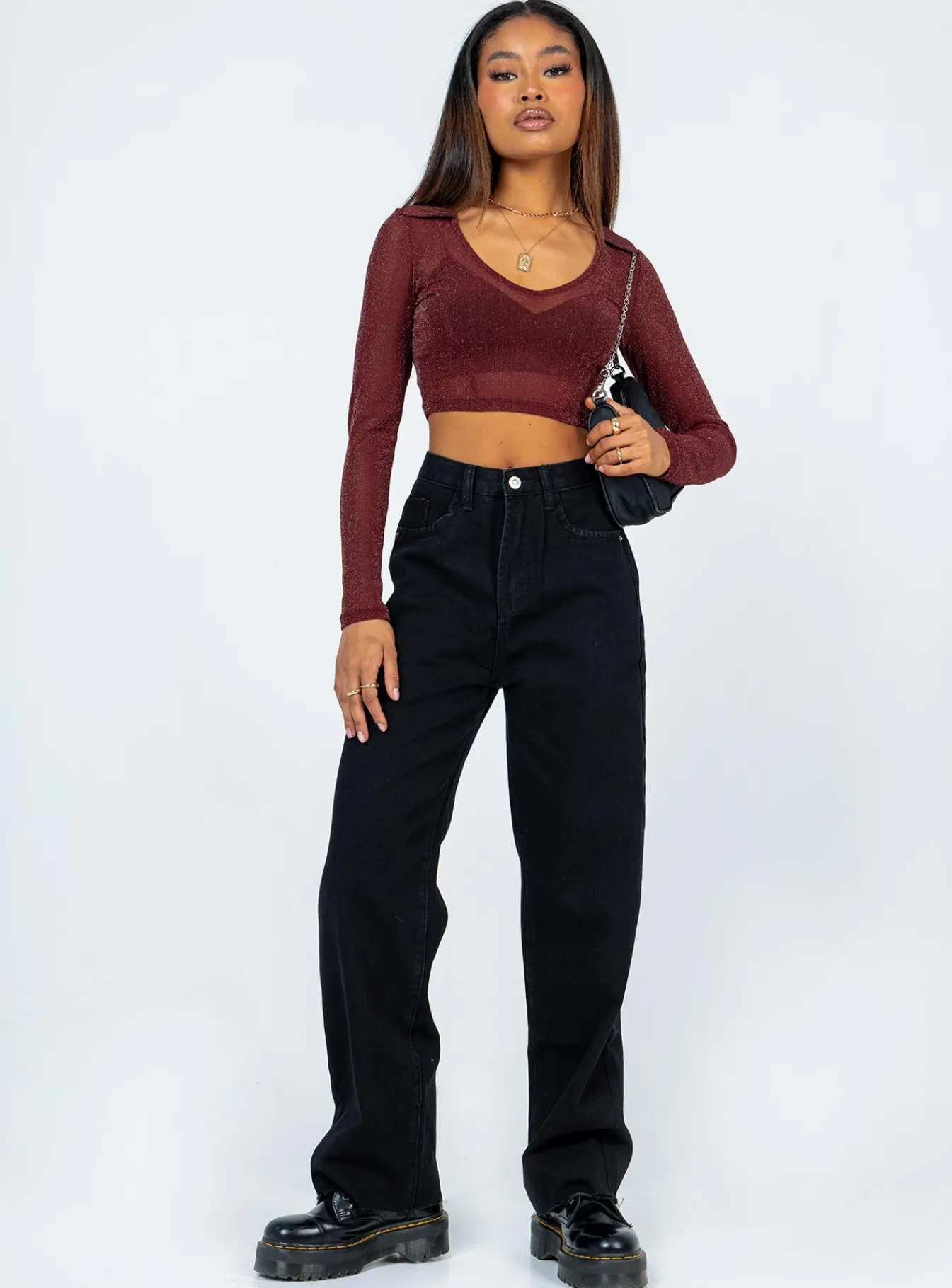 Princess Polly Kalinda Denim Jeans Black Sale