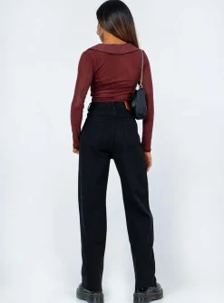 Princess Polly Kalinda Denim Jeans Black Sale