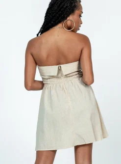Princess Polly Kallie Mini Dress  Beige Store