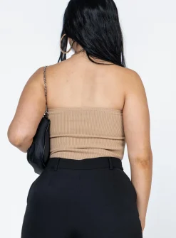 Princess Polly Kallista Bodysuit Beige Flash Sale
