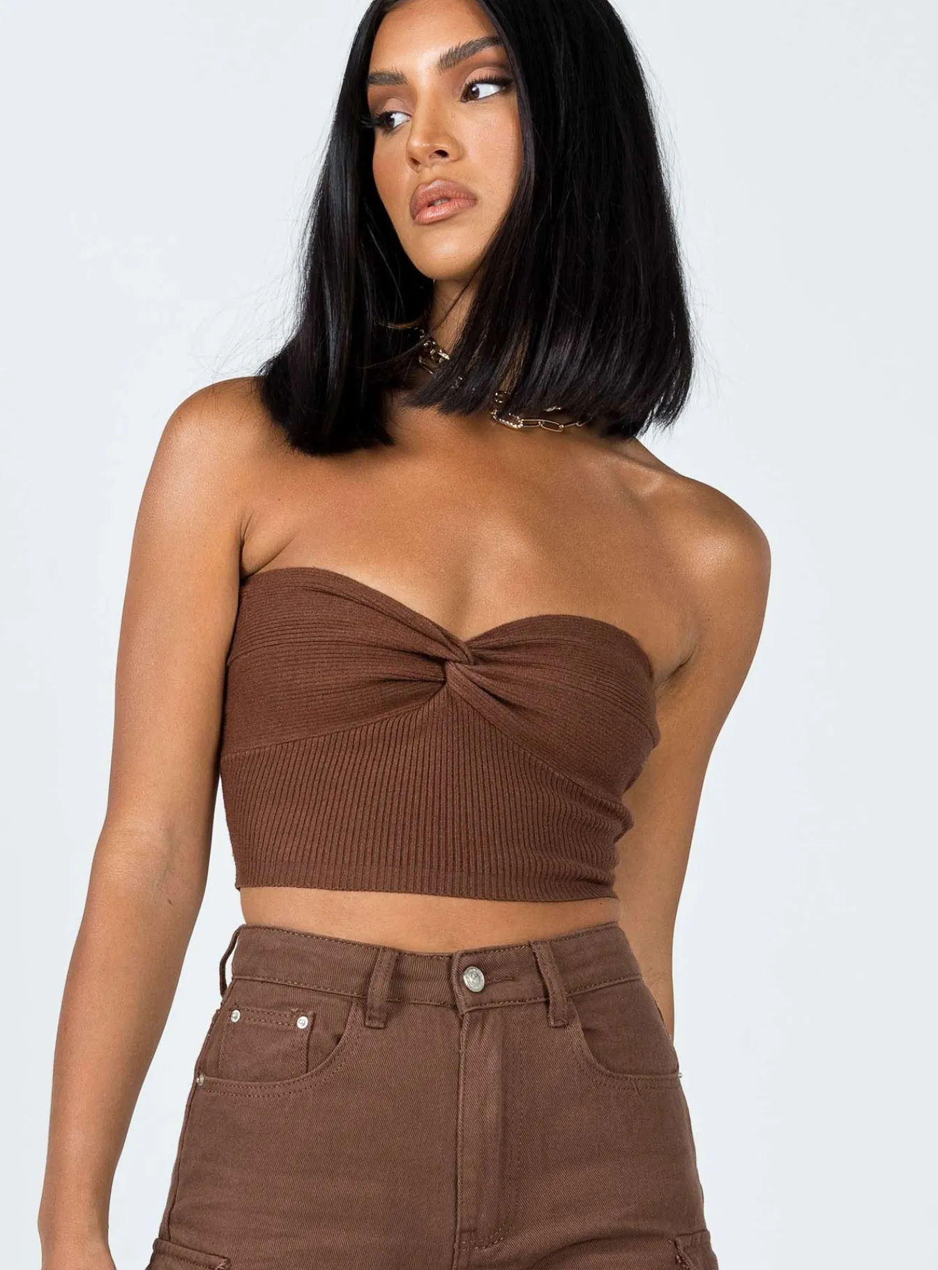 Princess Polly Kallista Top Brown Sale