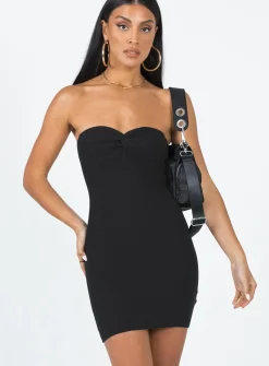 Princess Polly Kallister Mini Dress  Black Cheap