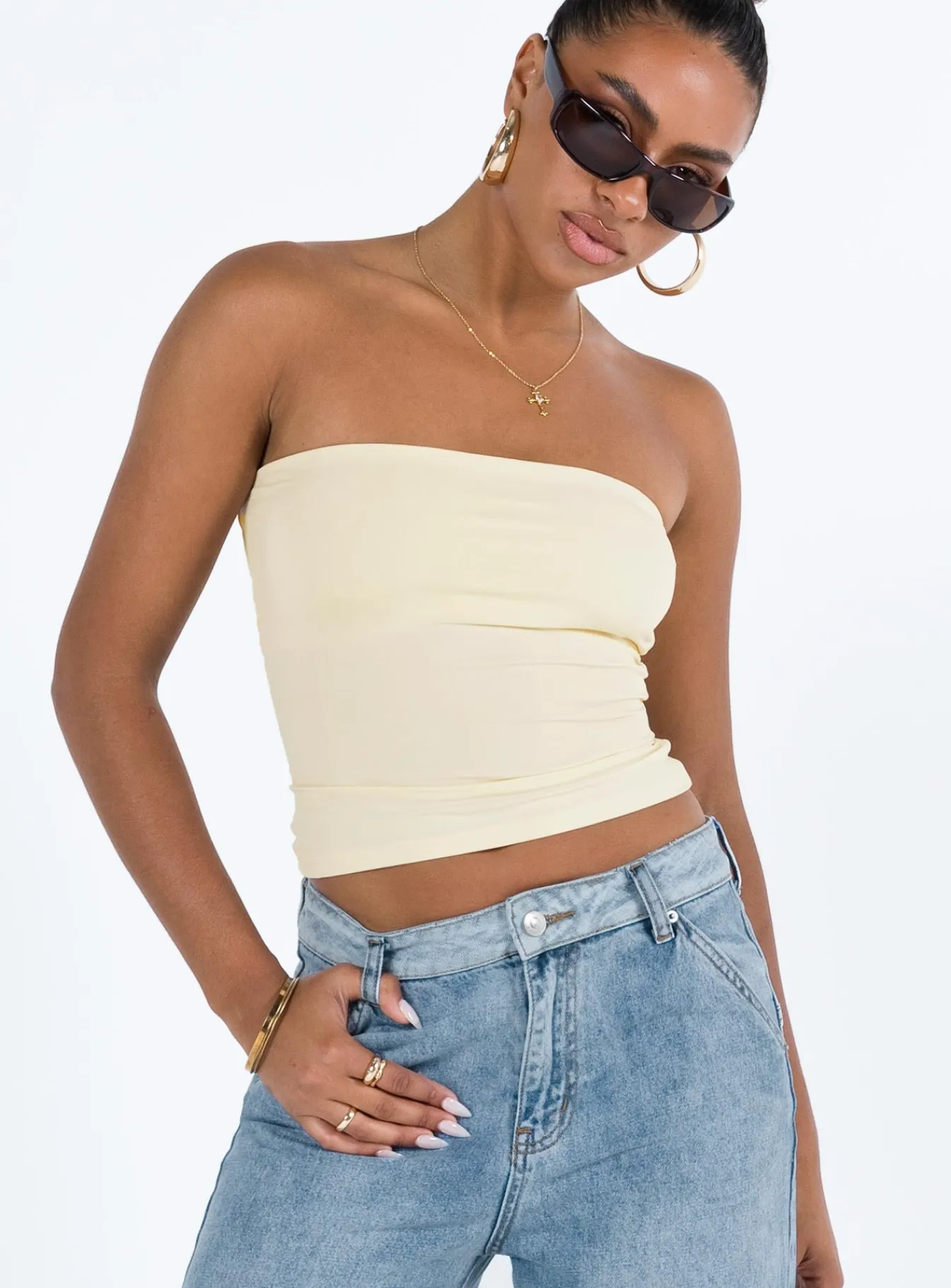 Princess Polly Kantor Tube Top Ivory Cheap