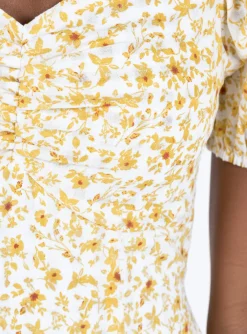 Princess Polly Kaori Mini Dress  Yellow Floral Online