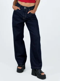 Princess Polly Karana Slouch Jeans  Indigo New