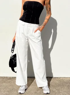 Princess Polly Karcher Pants  White Cheap