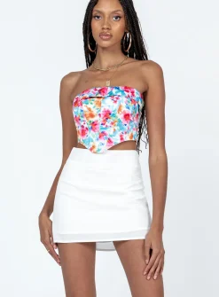 Princess Polly Kariss Mini Skirt  White Outlet