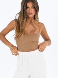 Princess Polly Karlah Bodysuit  Beige Clearance