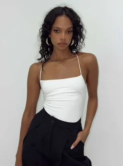 Princess Polly Karlah Bodysuit  White New