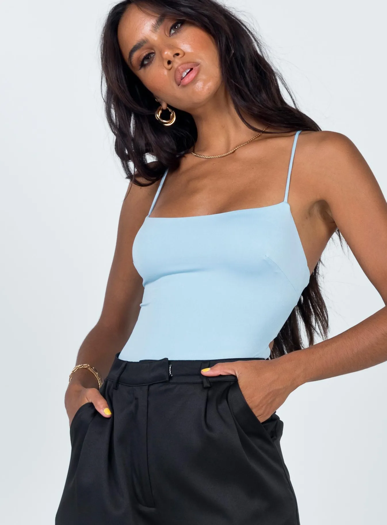 Princess Polly Karlah Bodysuit Blue Clearance