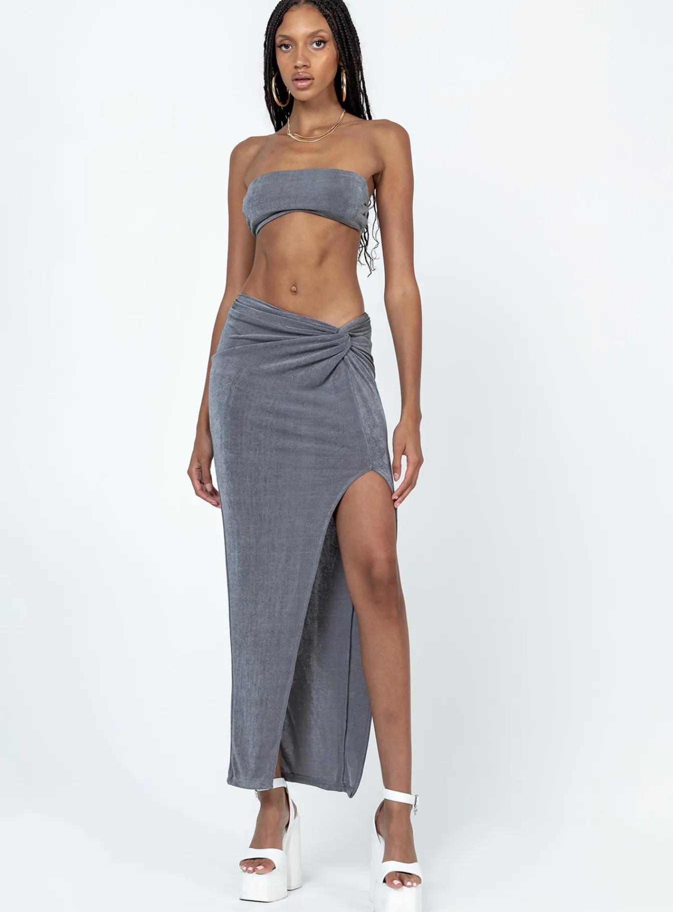 Princess Polly Karley Twist Set Grey Best Sale