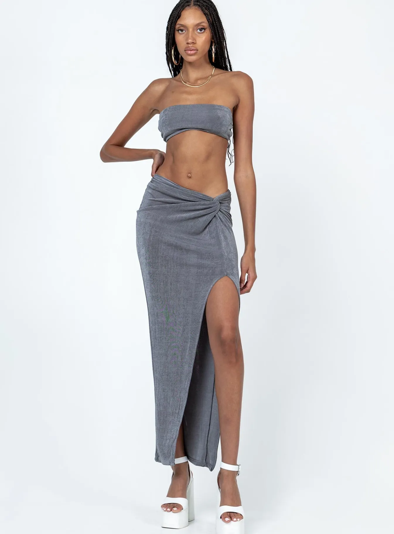 Princess Polly Karley Twist Set Grey Best Sale