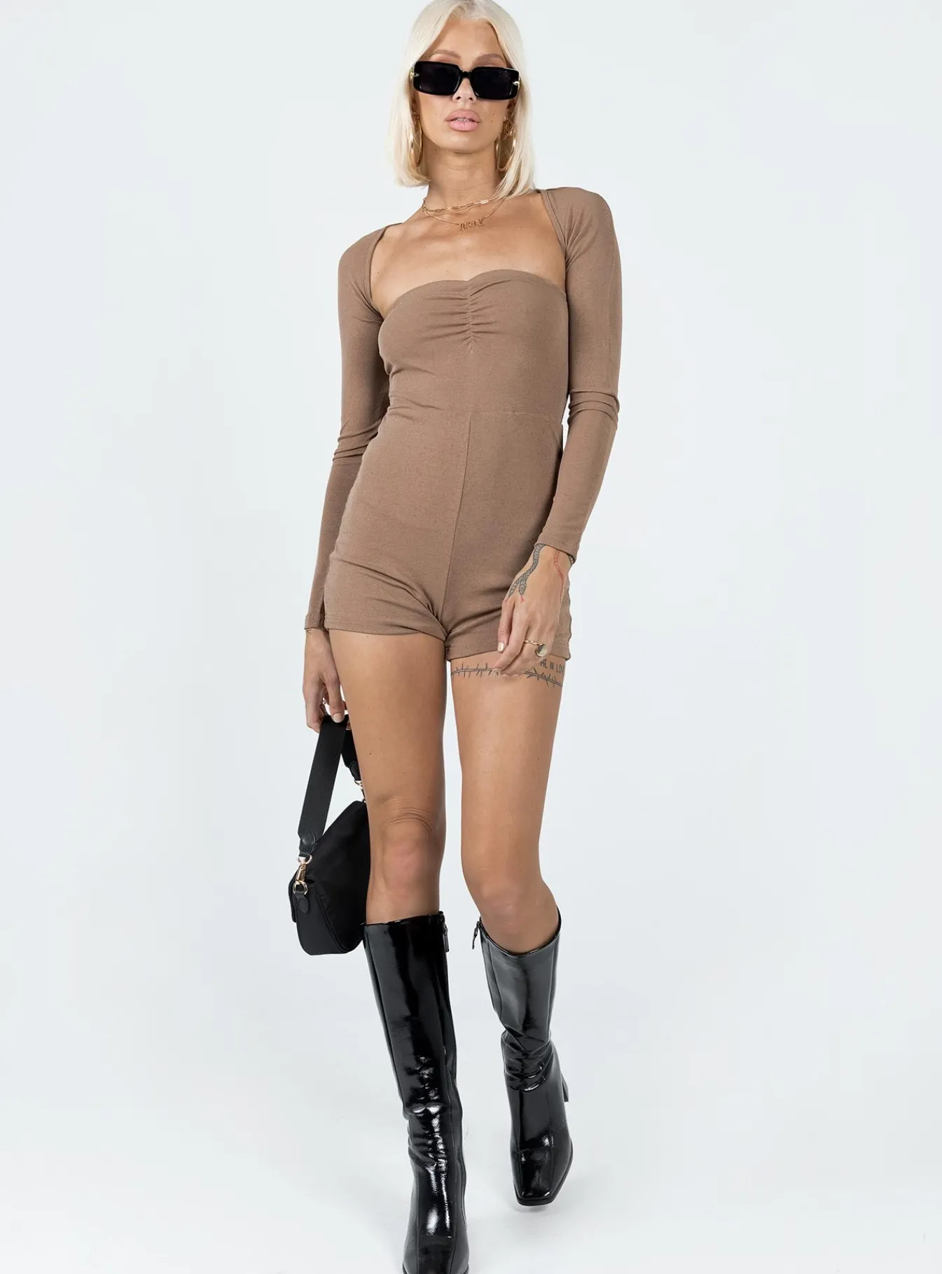 Princess Polly Karlie Romper Beige Outlet