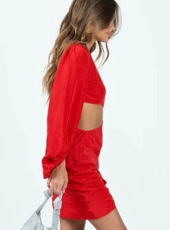 Princess Polly Karter Mini Dress Red Store