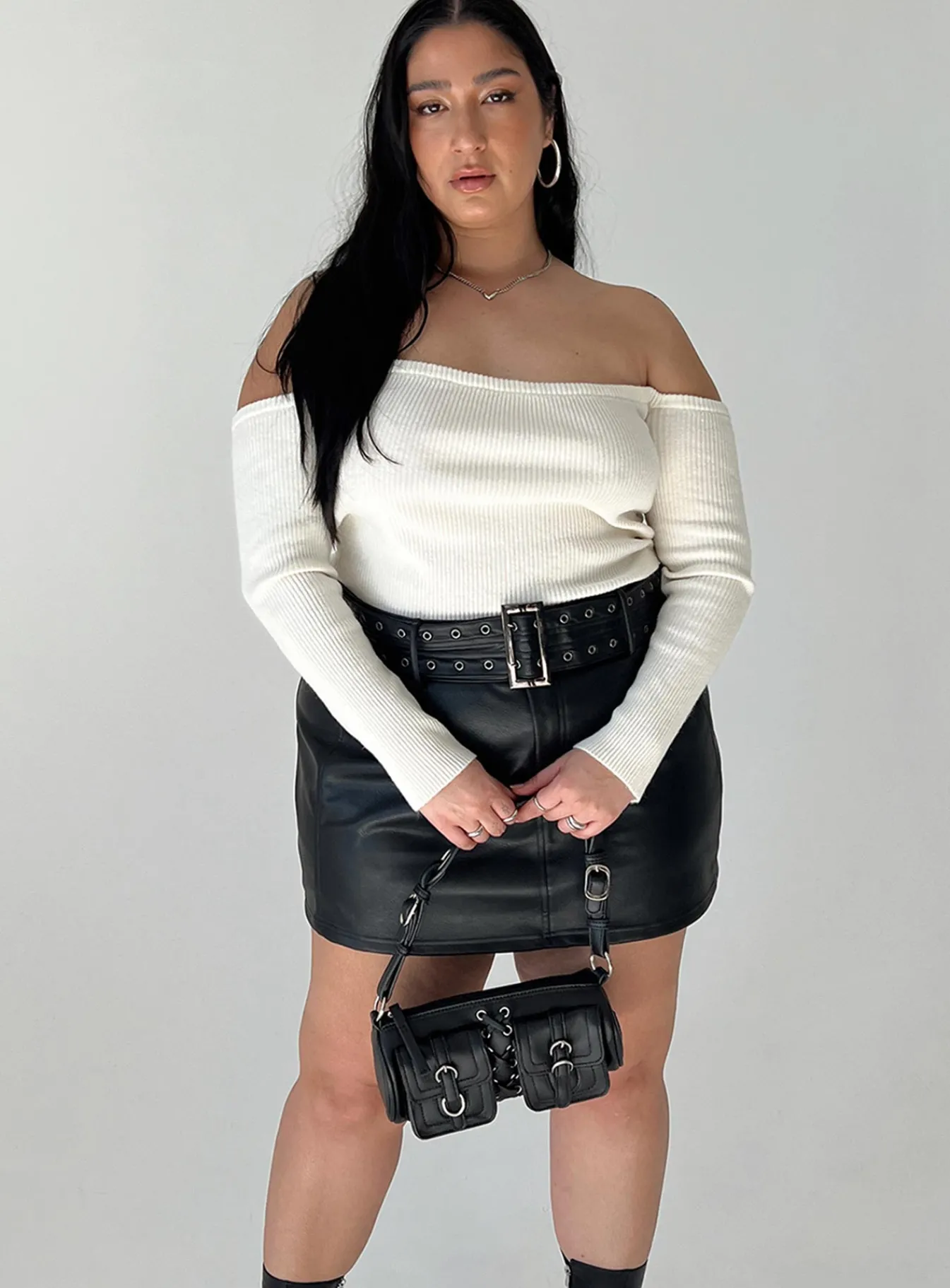 Princess Polly Katandra Off Shoulder Topcurve Ivory Outlet