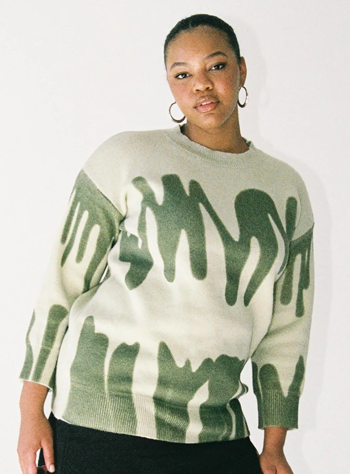 Princess Polly Katie Oversized Sweatercurve Green New