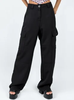 Princess Polly Kaydence Cargo Pants  Black Discount