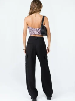Princess Polly Kaydence Cargo Pants  Black Discount