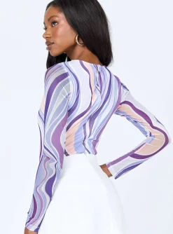 Princess Polly Kaylee Long Sleeve Bodysuit Purple Shop