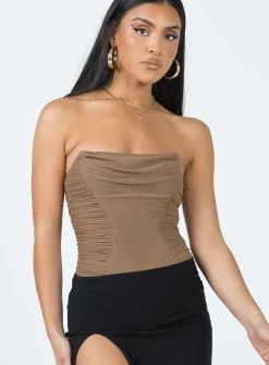 Princess Polly Keanu Bodysuit Mocha   Brown Best Sale