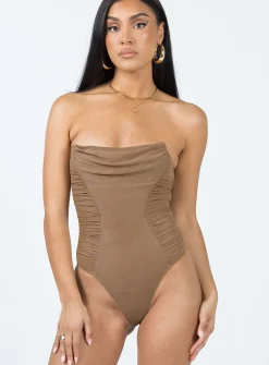 Princess Polly Keanu Bodysuit Mocha   Brown Best Sale