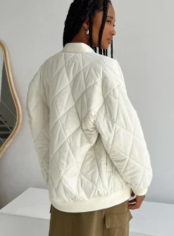 Princess Polly Keean Quilted Jacket  Cream Online