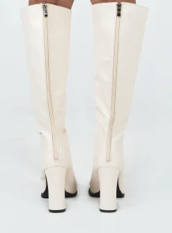 Princess Polly Keeley Boots Vanilla Cream Best Sale