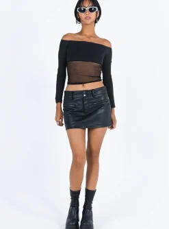Princess Polly Keeley Off The Shoulder Top  Black Best