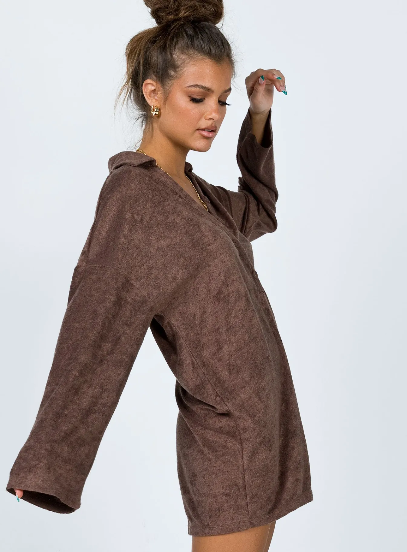 Princess Polly Kegan Long Sleeve Romper Camel Brown Fashion