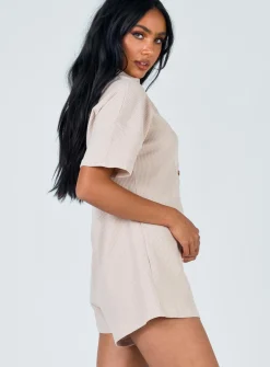 Princess Polly Kegan Romper  Beige Store