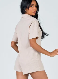 Princess Polly Kegan Romper  Beige Store