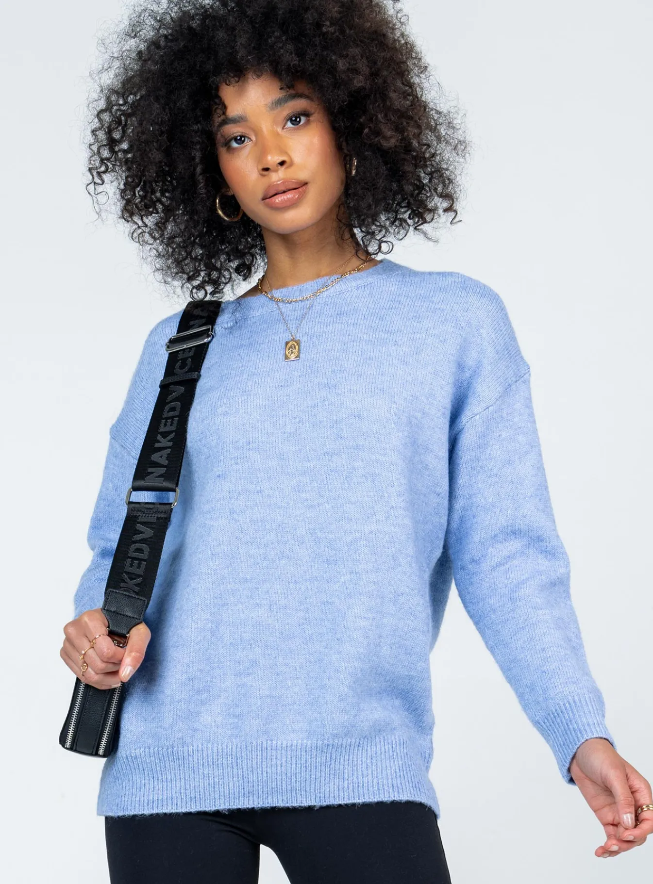 Princess Polly Kelsea Oversized Sweater Blue Cheap