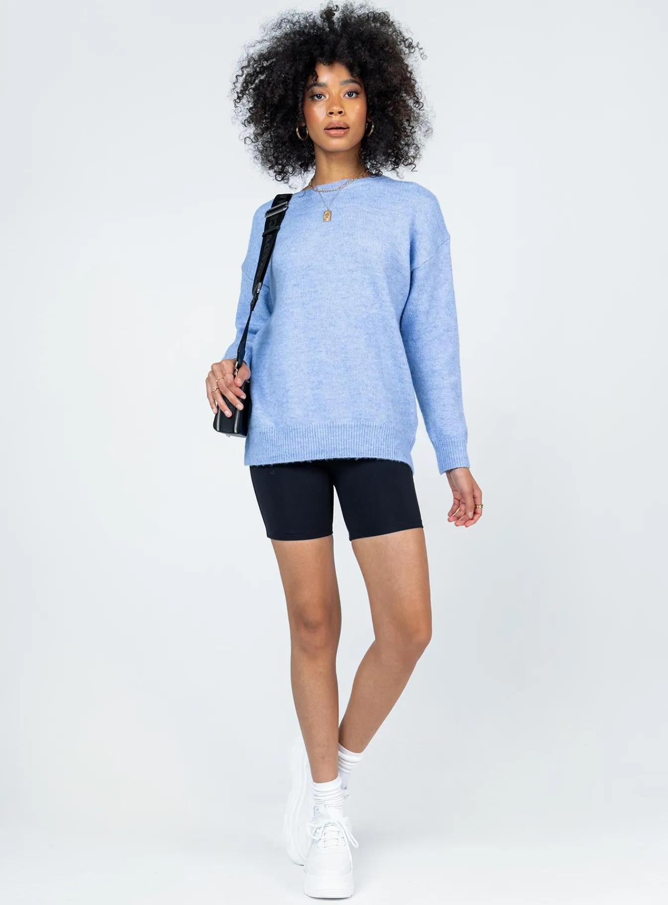 Princess Polly Kelsea Oversized Sweater Blue Cheap