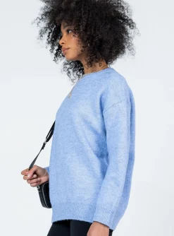 Princess Polly Kelsea Oversized Sweater Blue Cheap
