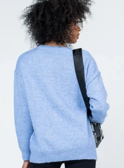 Princess Polly Kelsea Oversized Sweater Blue Cheap