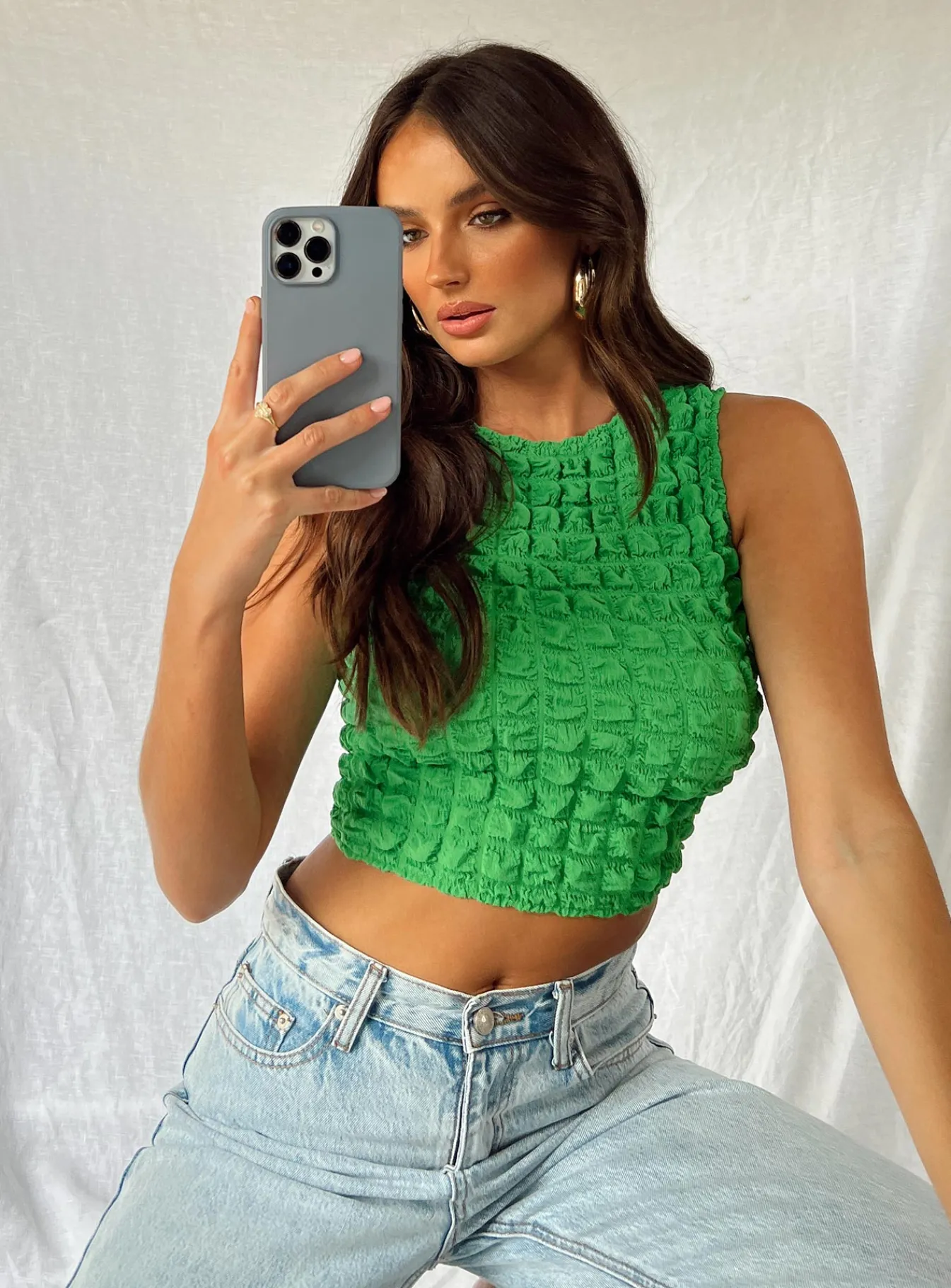 Princess Polly Kendrick Top Green Outlet