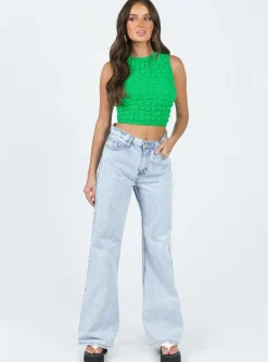 Princess Polly Kendrick Top Green Outlet
