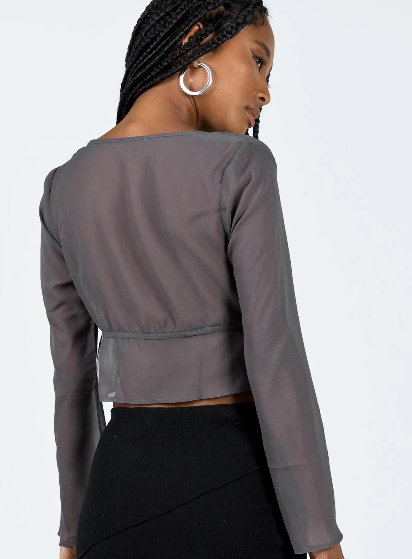 Princess Polly Kenney Long Sleeve Top Grey Store