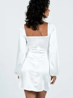 Princess Polly Kenzie Long Sleeve Mini Dress White Cheap