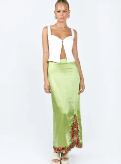 Princess Polly Kenzie Maxi Skirt  Green Best