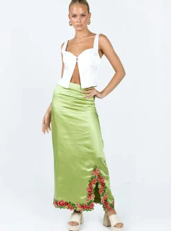 Princess Polly Kenzie Maxi Skirt  Green Best