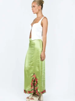 Princess Polly Kenzie Maxi Skirt  Green Best