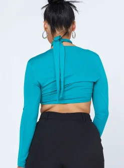 Princess Polly Keri Long Sleeve Top Teal Outlet