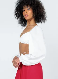 Princess Polly Kerry Long Sleeve Top White Cheap