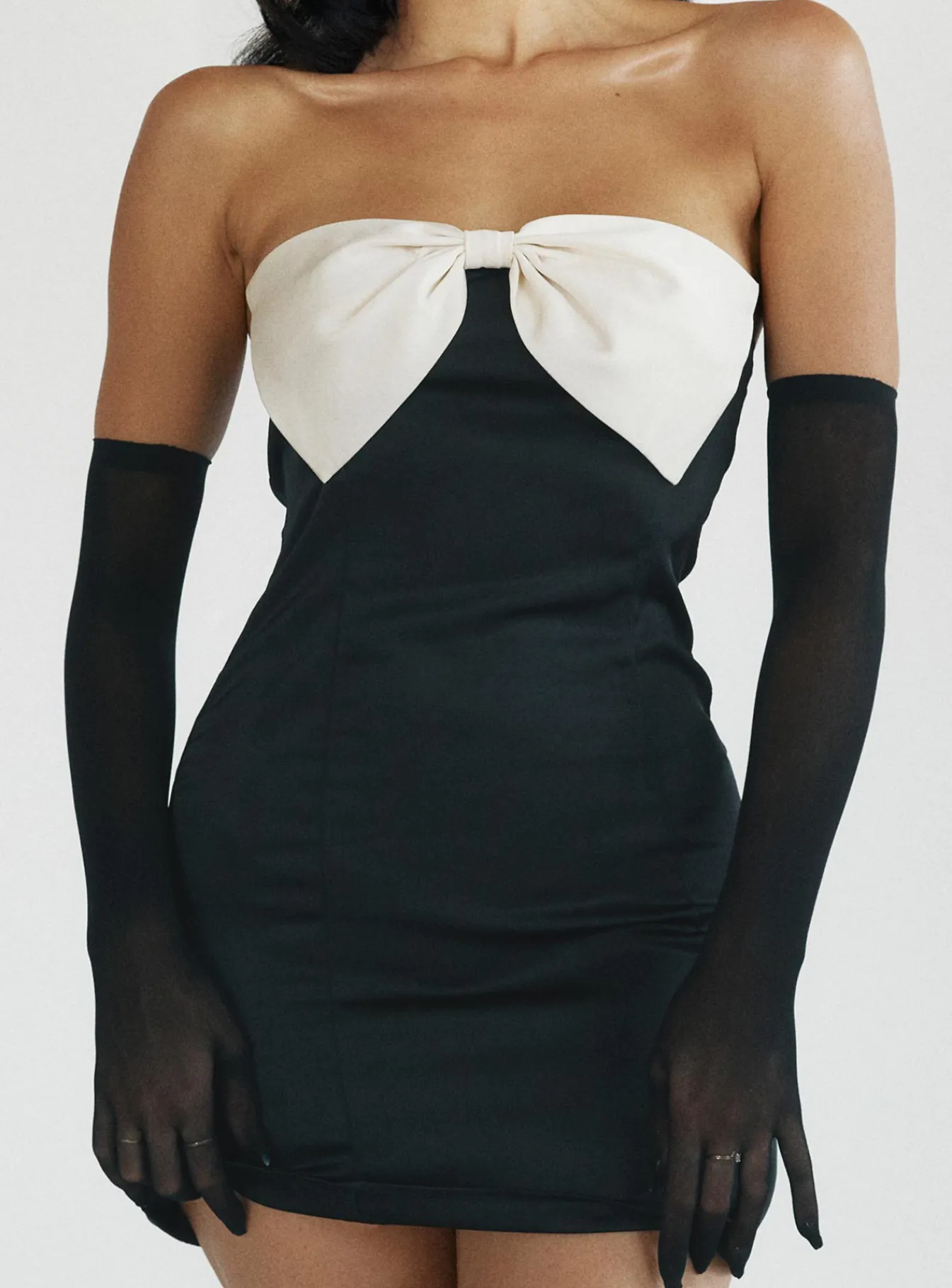 Princess Polly Kesy Bow Tie Mini Dress Black Flash Sale