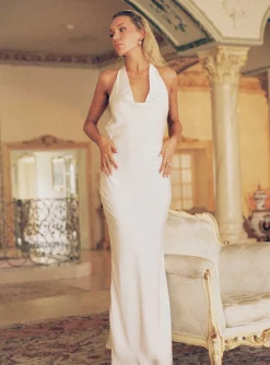 Princess Polly Keylan Cowl Neck Maxi Dress White Shop