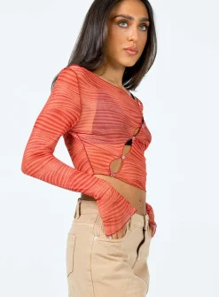Princess Polly Keziah Top Orange Flash Sale