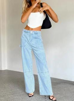 Princess Polly Khadeeja Light Wash Jeans Denim Shop