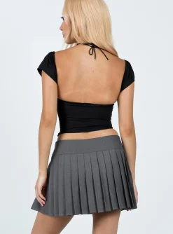 Princess Polly Kierce Pleated Mini Skirt Grey Hot