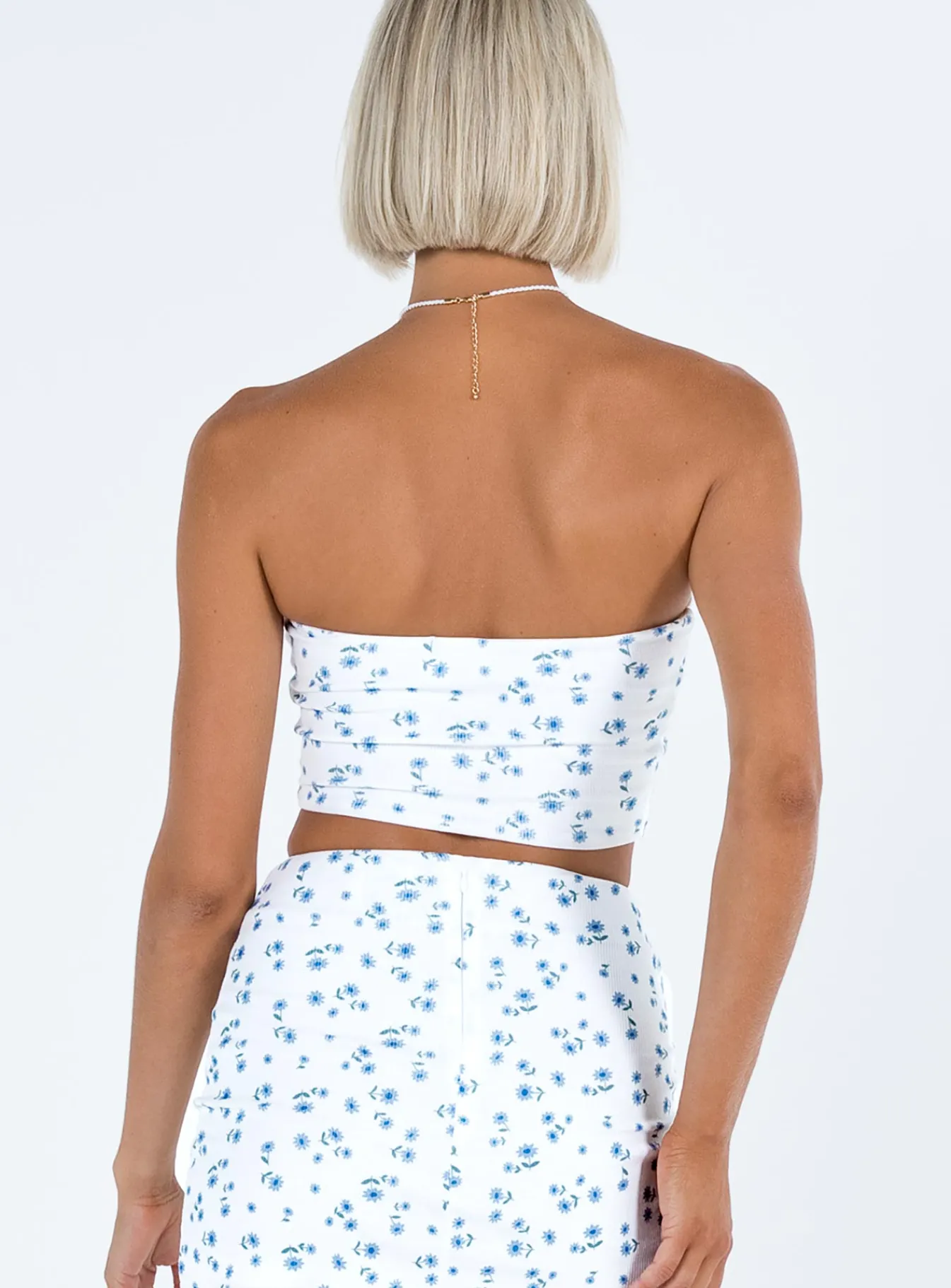 Princess Polly Kinney Strapless Top White / Floral Cheap